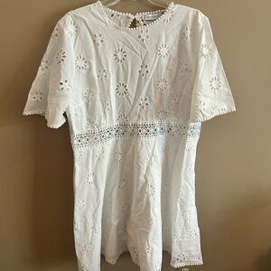 White dress with beautiful eyelet detail